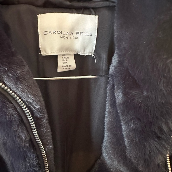 Midnight Blue Faux Fur Hooded Jacket - Picture 5 of 5